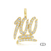 14K Yellow Gold Diamond 100 Emoji Pendant 1.22ctw