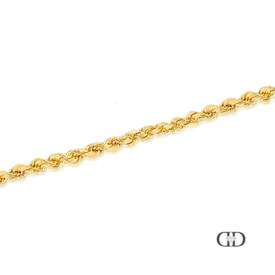 14k solid yellow gold rope chain 5mm