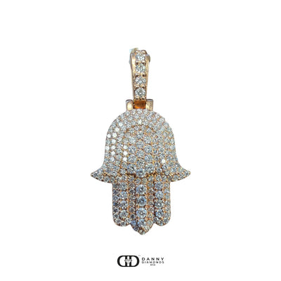 Diamond Hamsa pendant 14K rose gold 1.65ct”