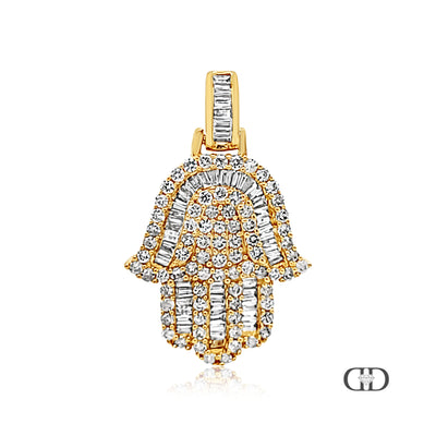 gold diamond hamsa pendant