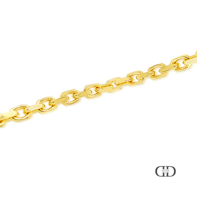 14K SOLID YELLOW GOLD FANCY LINK ODIN CHAIN 4MM