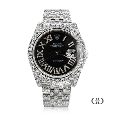 Rolex Datejust Jubilee 36mm Fully Iced Out Diamonds 15ctw