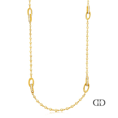 18K Yellow Gold Ladies Diamond 4.75ctw Diamond Necklace