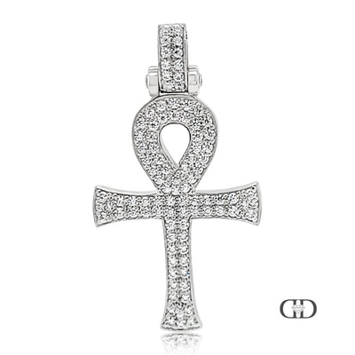 ankh cross diamond pendant